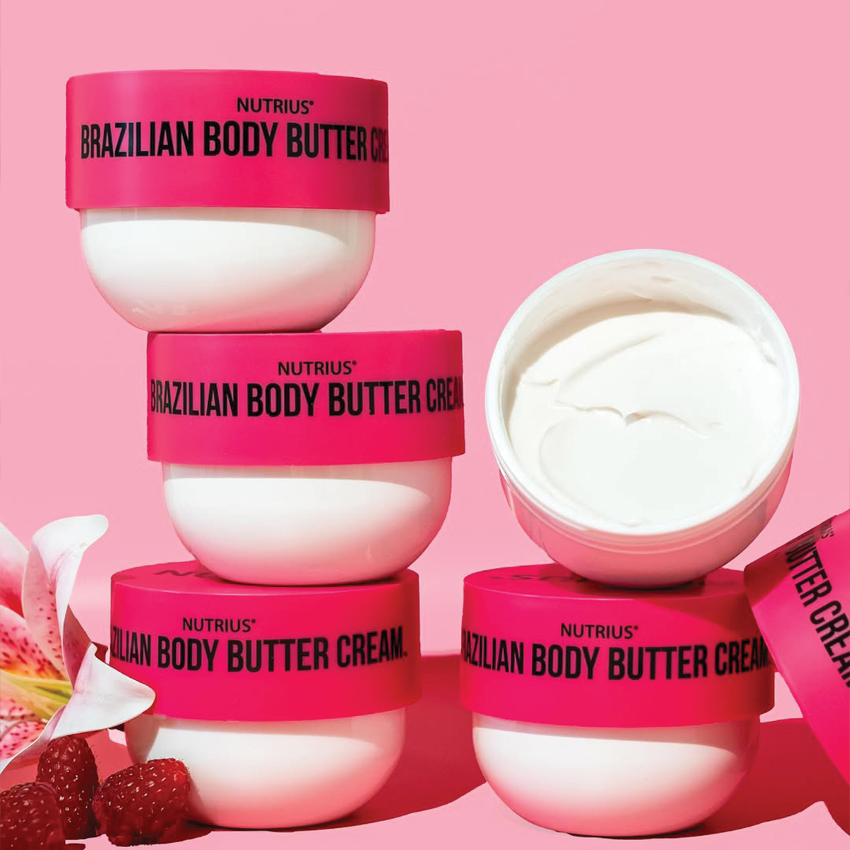 Nutrius Brazilian Body Butter Cream Berry Bliss, 6 FL OZ