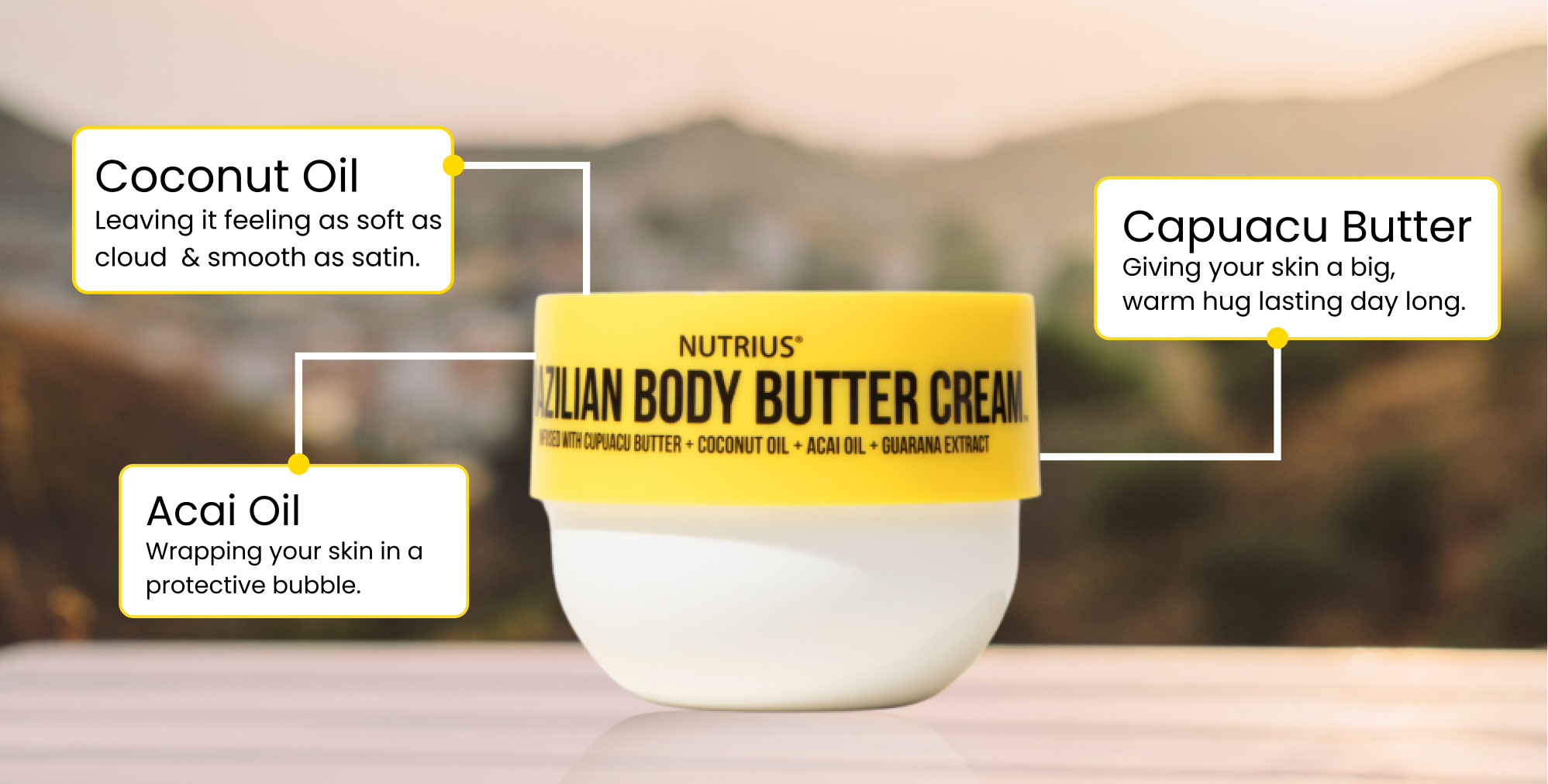 Nutrius Brazilian Body Butter Cream, Twin Pack 2 x 6 FL OZ